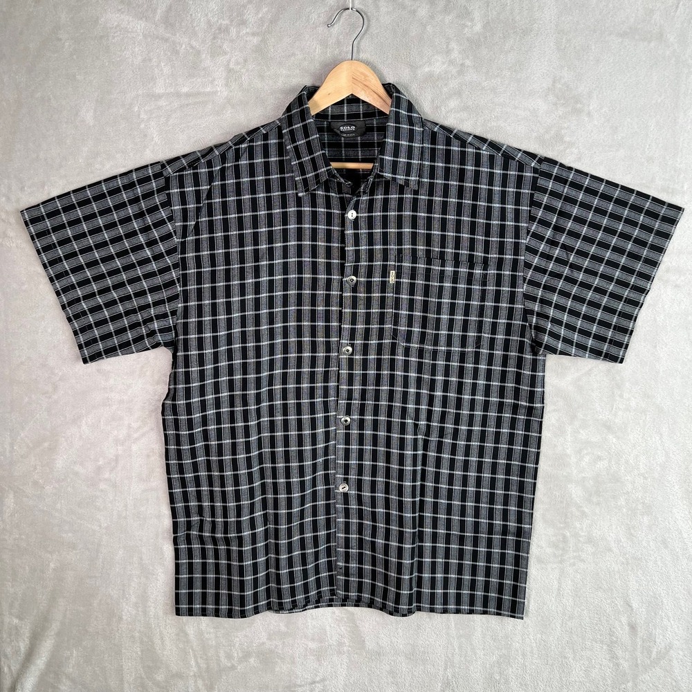 Vintage Solo Semore Shirt Mens 2XL Black Plaid Button Up 90s Y2K‎ Skate USA Made